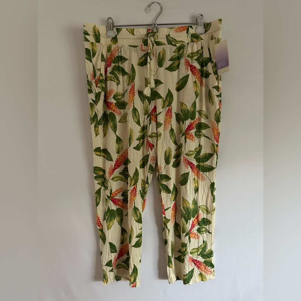 Stars Above Tropical Pajama Crop Pants Womens XL Sleepwear